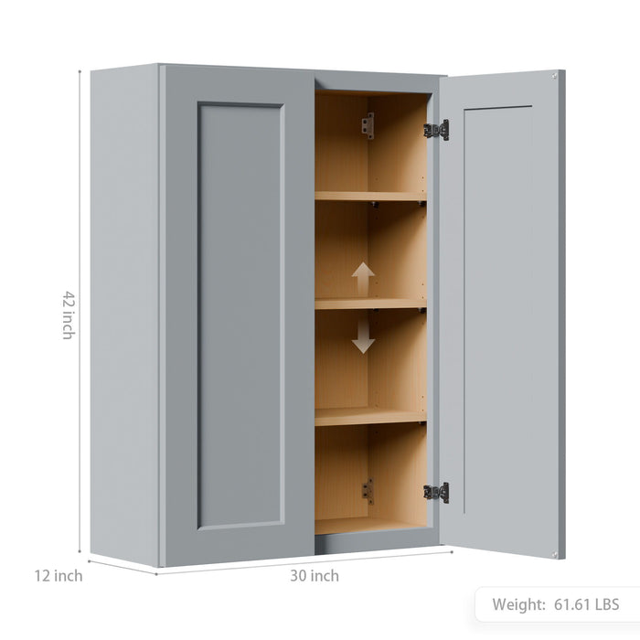 Shaker Wall Cabinet With Soft-Close Doors, Adjustable Shelves