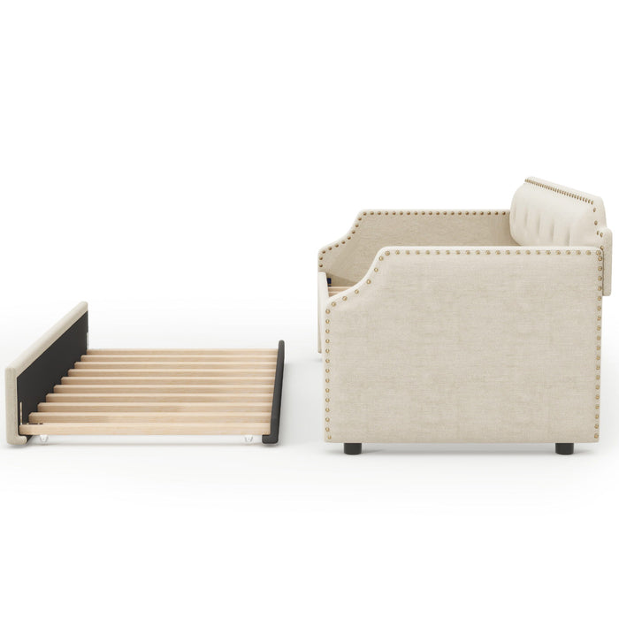 Upholstered Daybed With Trundle