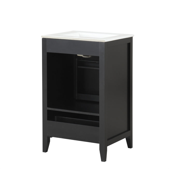 Bathroom Vanity With Sink, Soft Closing Cabinet Door, Storage Rack And Drawer