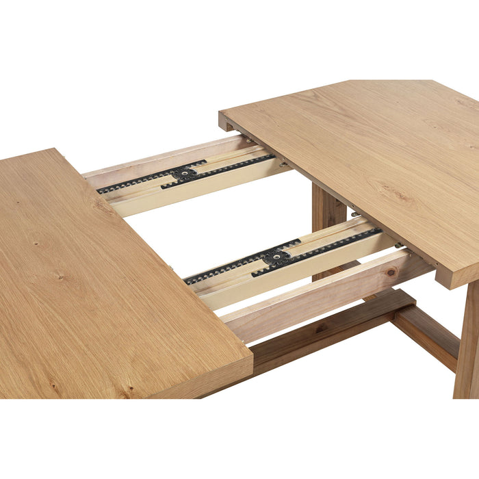 Carlos - 7 Piece Leaf Dining Set Table And Upholstered Chairs - Brown / Beige