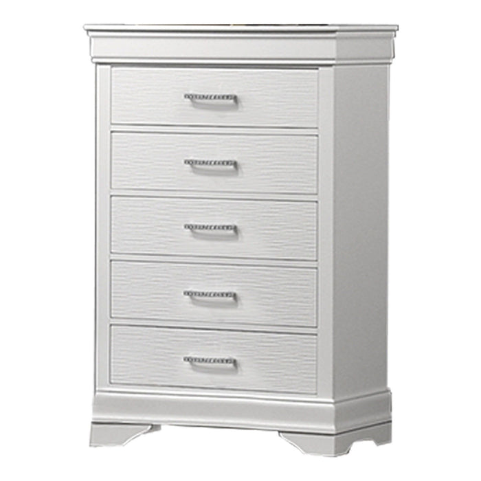 Chest, 5 Drawer Storage Furniture - White