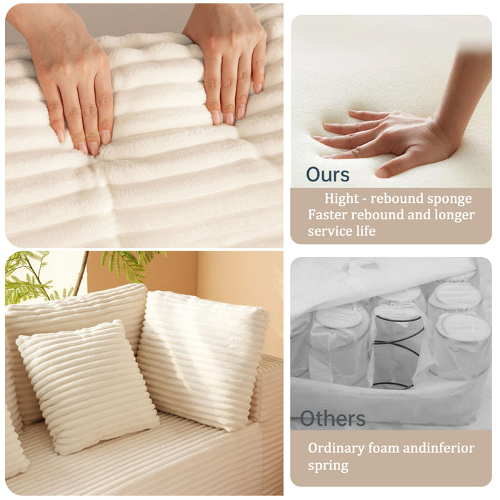 Modular U Shaped Sectional Sofa With Reversible Design