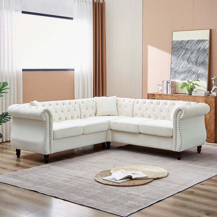 Streamline Modern L-Shaped Corner Sofa
