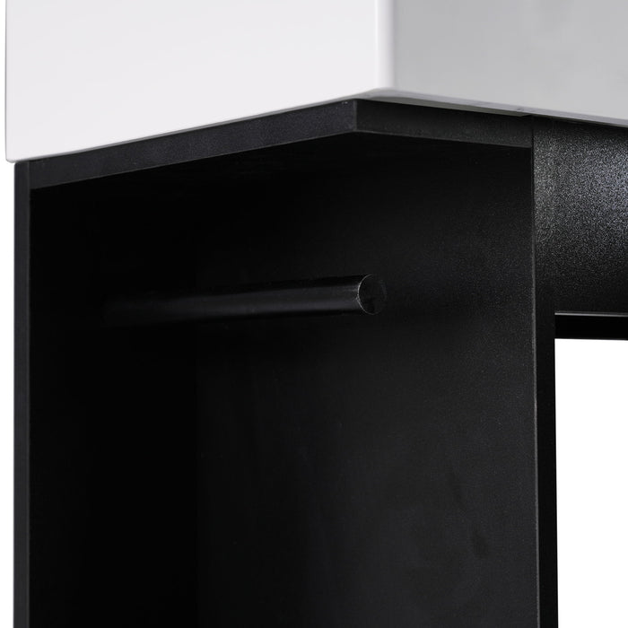Modern Bathroom Vanity With Sink And 2 Tier Shelf