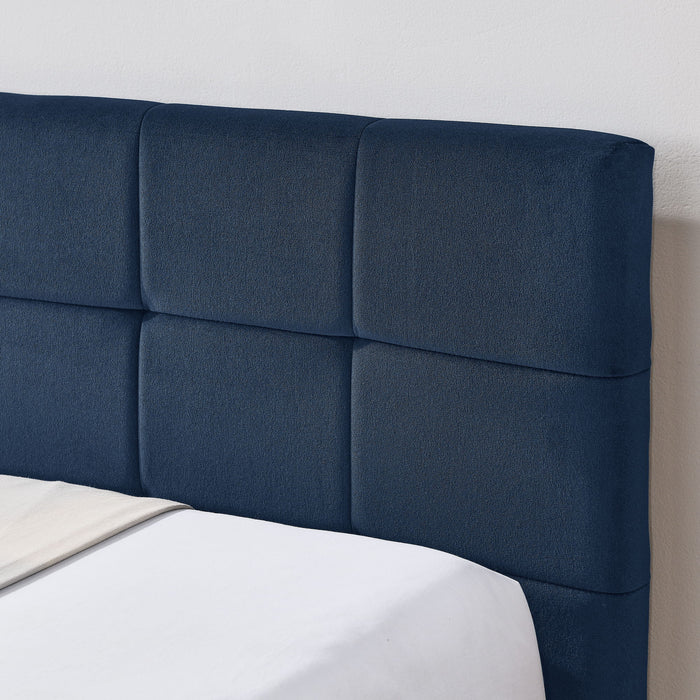 Mid-Century Storage Upholstered Tufted Bed Frame With Backrest And Armrests