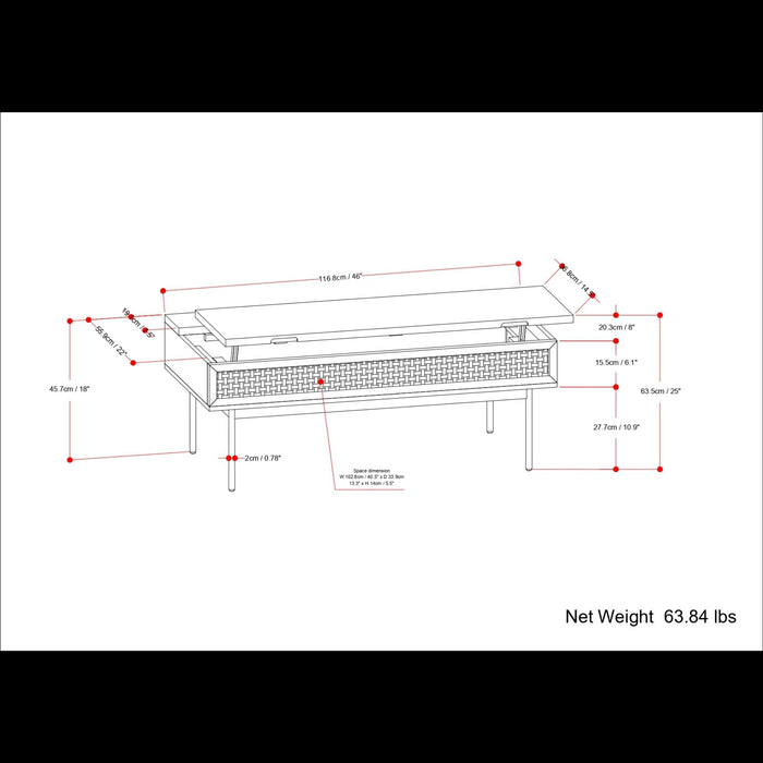Reeves - Lift Top Coffee Table - Natural