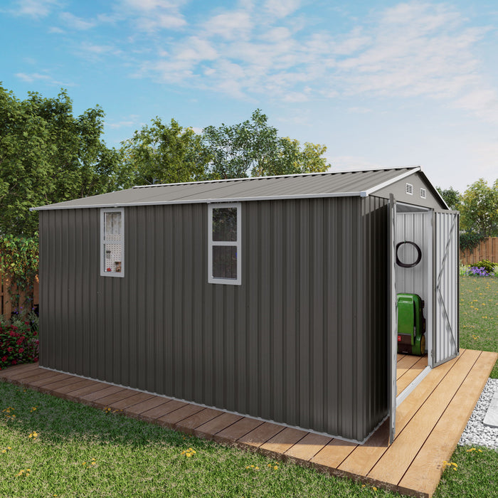 Outdoor Storage Shed With Lockable Doors