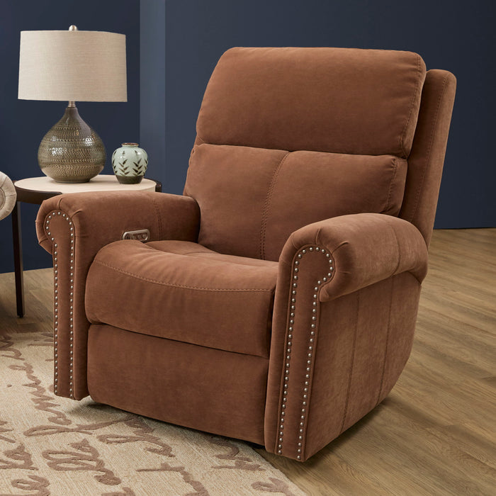 Bernard - Power Recliner With Power Headrest & Lumbar With Nailhed Trim
