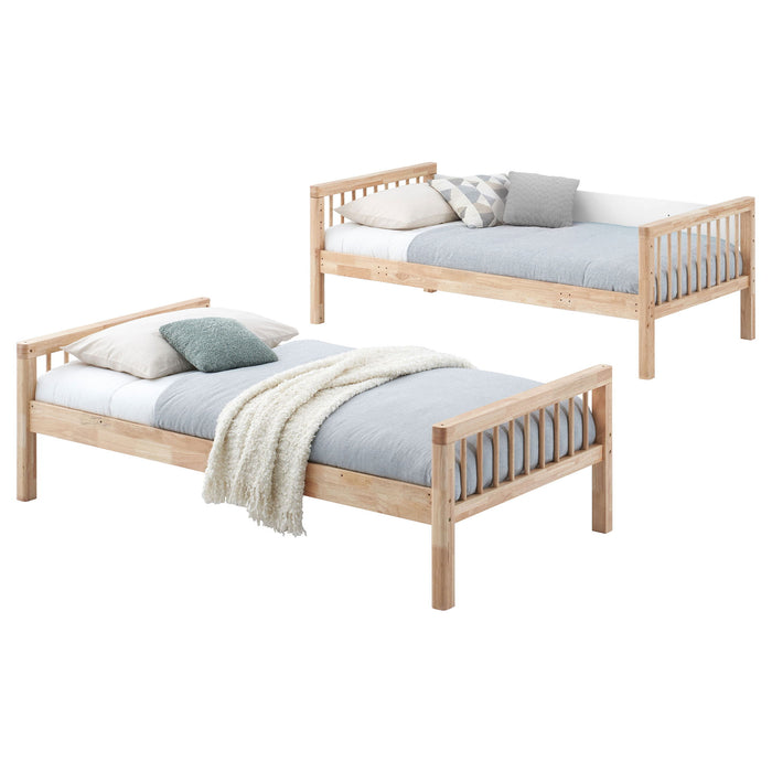 Ponderosa - Twin Over Twin Bunk Bed With Accents - Natural