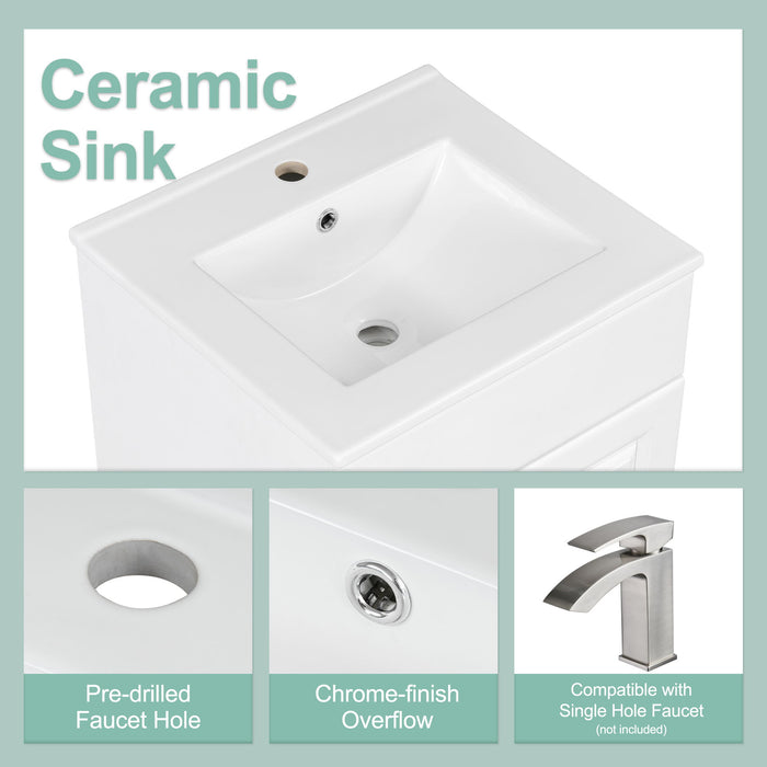 Bathroom Vanity With Sink, Cabinet With Adjustable Shelf