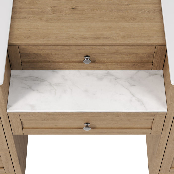 Double Sink Bathroom Vanity With Countertop, 2 Ceramic Sinks, 6 Drawers, Soft Close Design