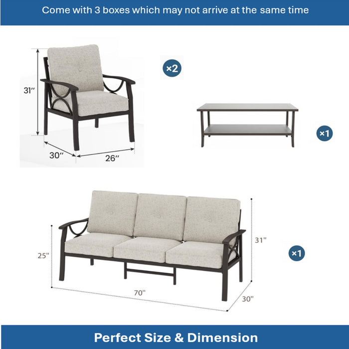 Patio Furniture Set & Coffee Table For Backyard