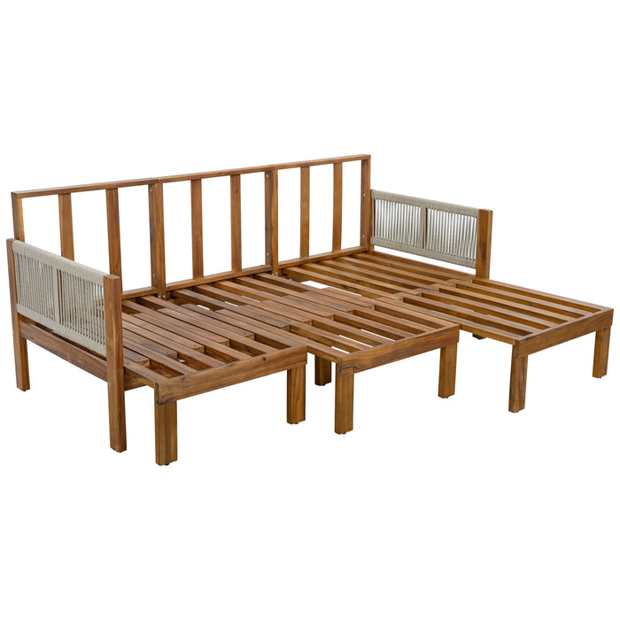 Outdoor 3 Seat Patio Sunbed