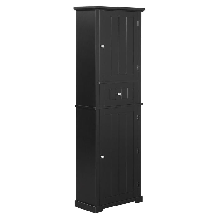 Tall Freestanding Bathroom Storage Cabinet With Drawer And Adjustable Shelf