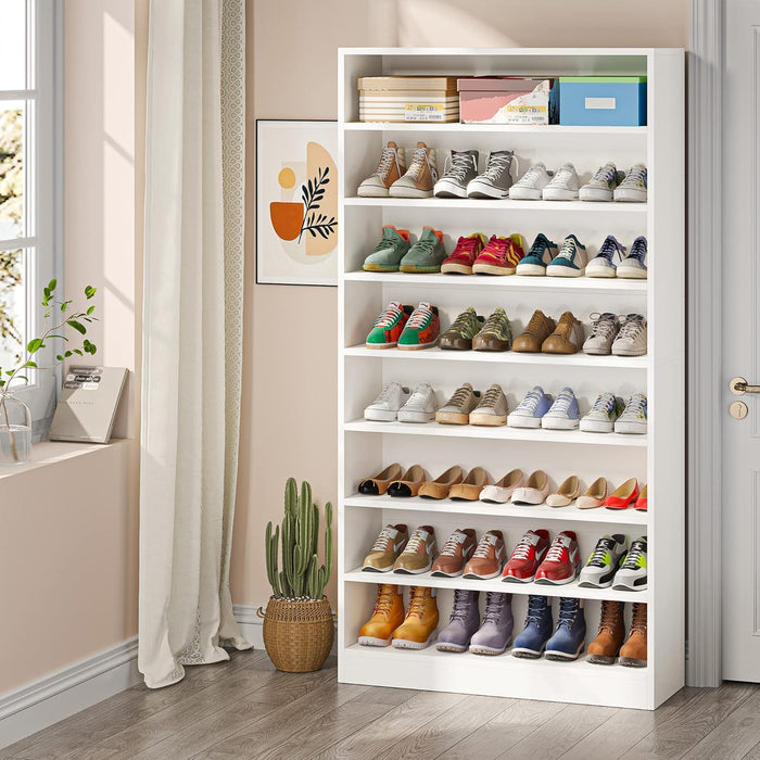 9 Tier Freestanding Shoe Cabinet, With Open Design