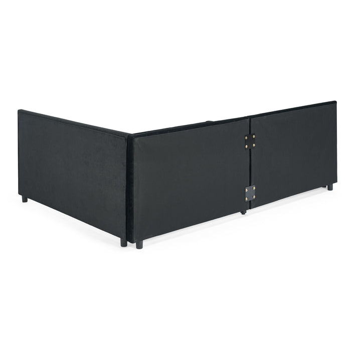 Upholstered Tufted Daybed Frame With Storage Drawers