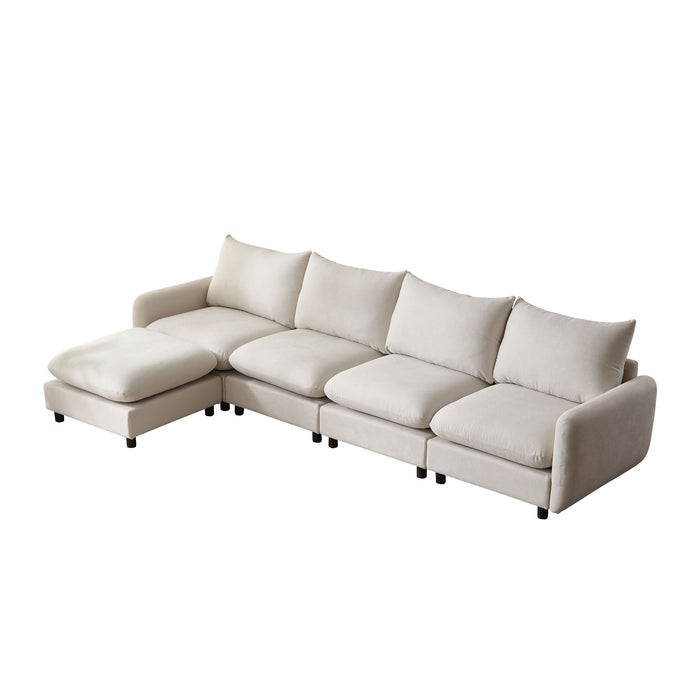 Oversize Modular Free Combination Sectional Sofa Couch With Ottoman For Living Room