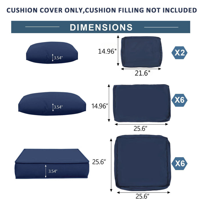 Outdoor Deep Seat Cushions For Patio Furniture Replacement, Cushion Set For Sectionals