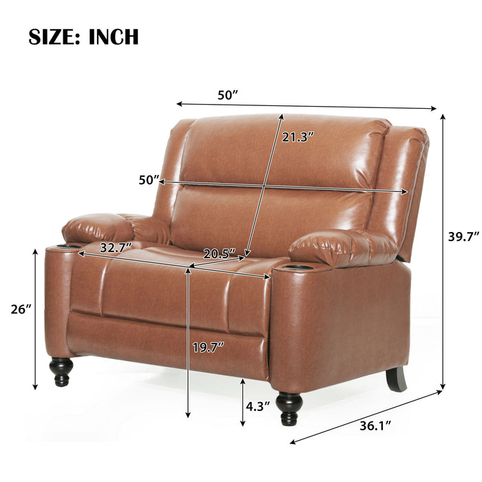 Tufted Design Wide Manual Recliner Chair