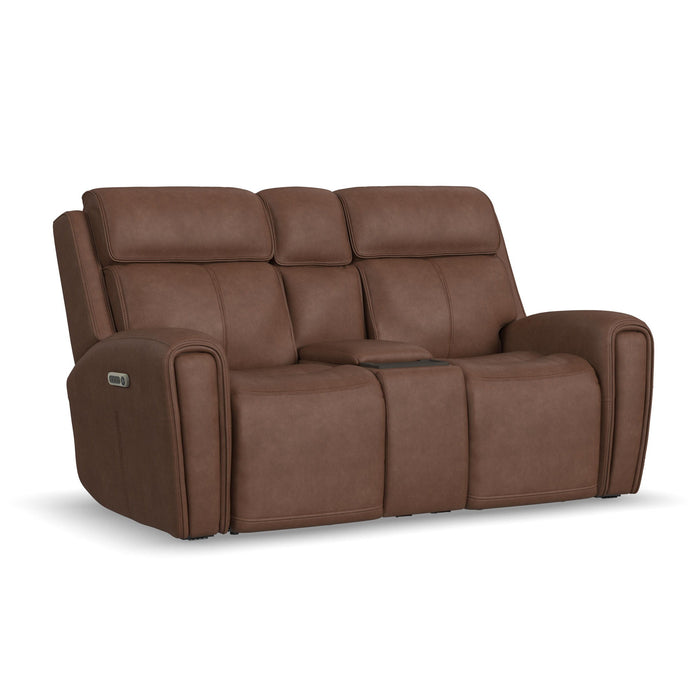 Warren - Power Reclining Loveseat With Console, Power Headrest & Lumbar