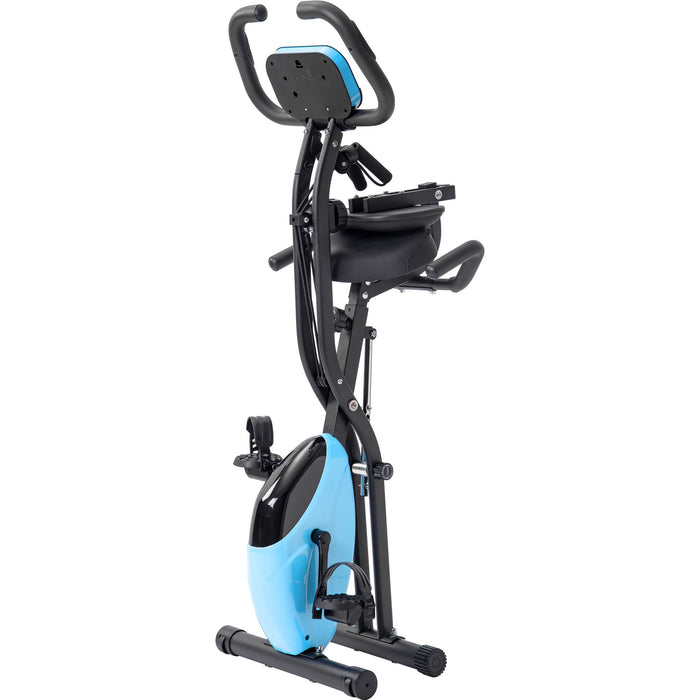 Exercise Bike Folding Stationary Bikes For Home With 16 Level Magnetic Resistance