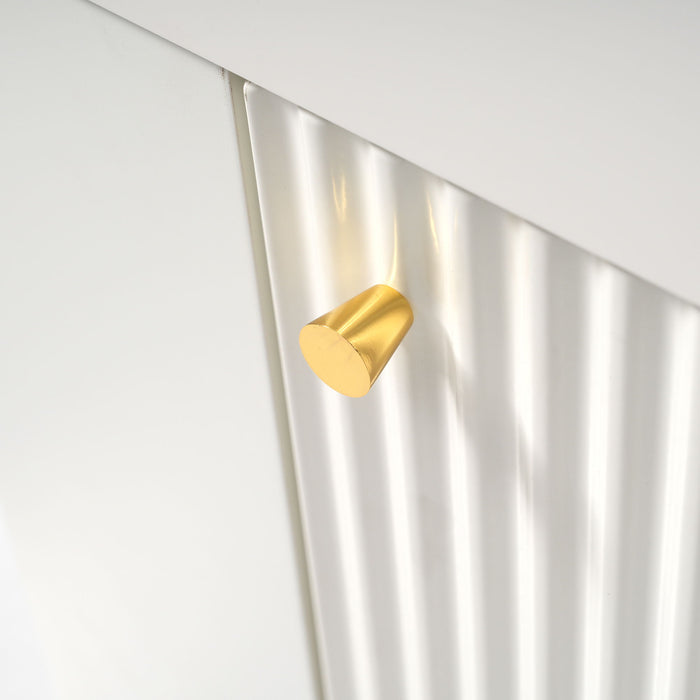 Floating Bathroom Vanity With Resin Basin, Left Side Storage - White