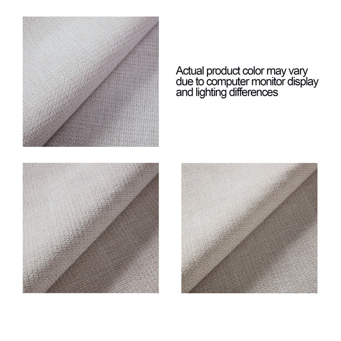 Shelton - Queen Upholstered Wingback Bed With 54" High Headboard - Ivory / Light Gray / Camel Oak