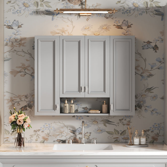 Wall Mounted Bathroom Cabinet With 5 Adjustable Shelves
