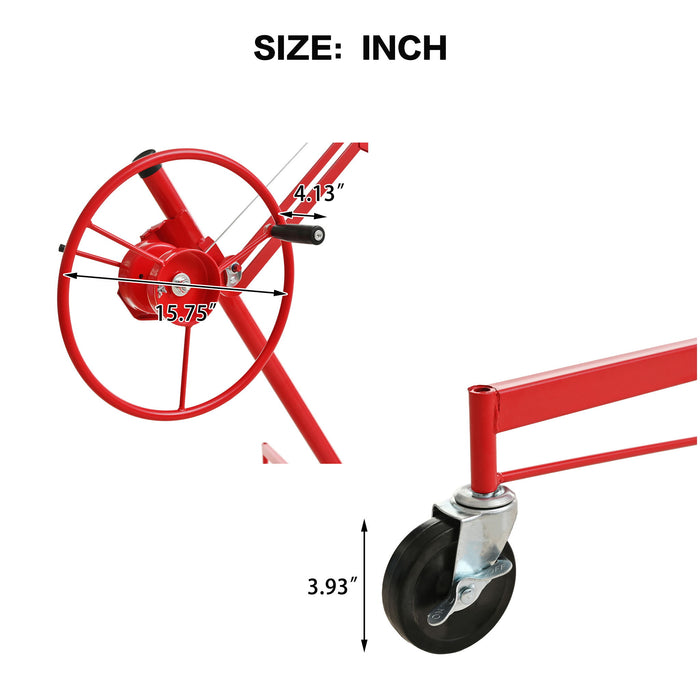 Drywall Lift Panel Hoist Jack Lifter With Caster Wheels And Telescopic Arm