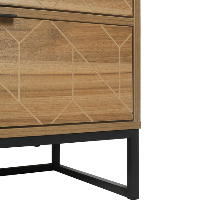 Modern 7 Drawer Dresser Cabinet - Walnut