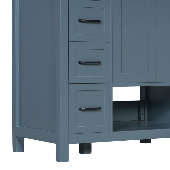 Bathroom Vanity With Sink Top, Bathroom Vanity Cabinet With 2 Doors And 2 Drawers, Open Shelf