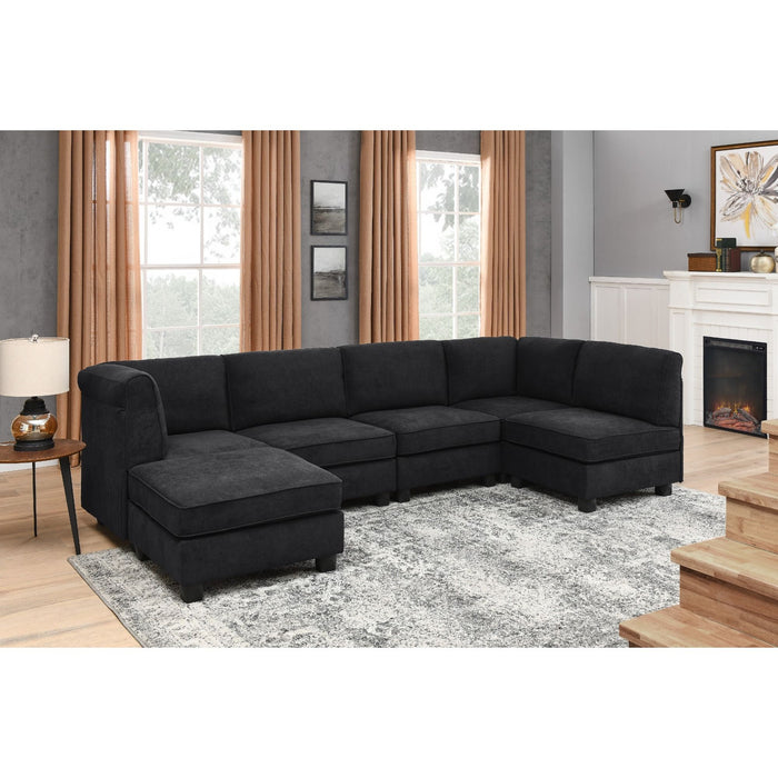 Upholstered Modular Sectional - Black