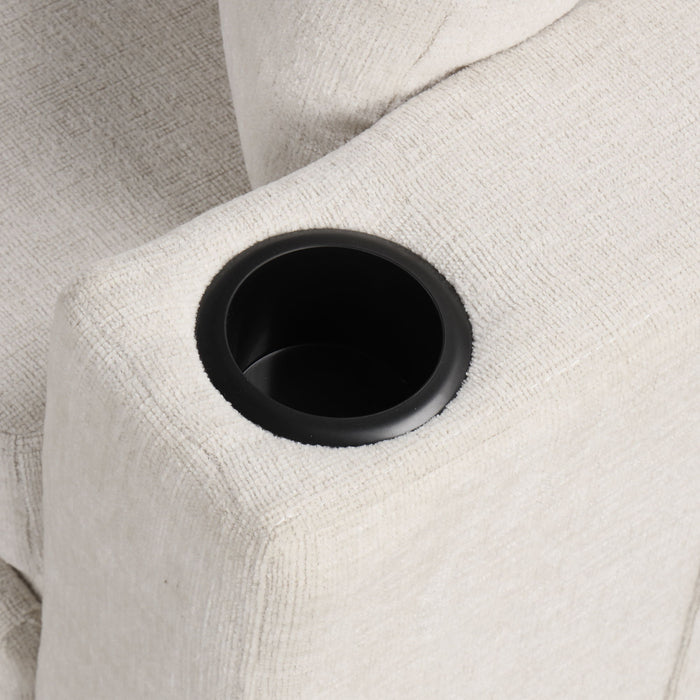 Modern U-Shaped Sectional Sofa Convertible Pull-Out Sofa Bed With USB Ports And Cup Holders