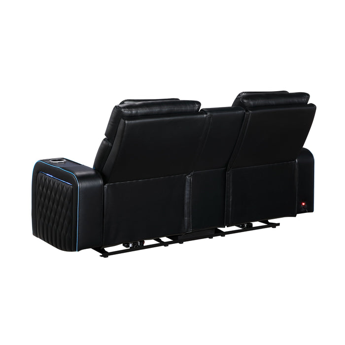 Electra - Power Reclining Loveseat With Power Headrests, Console, Speakers, Massage, LED Lighting And USB Control