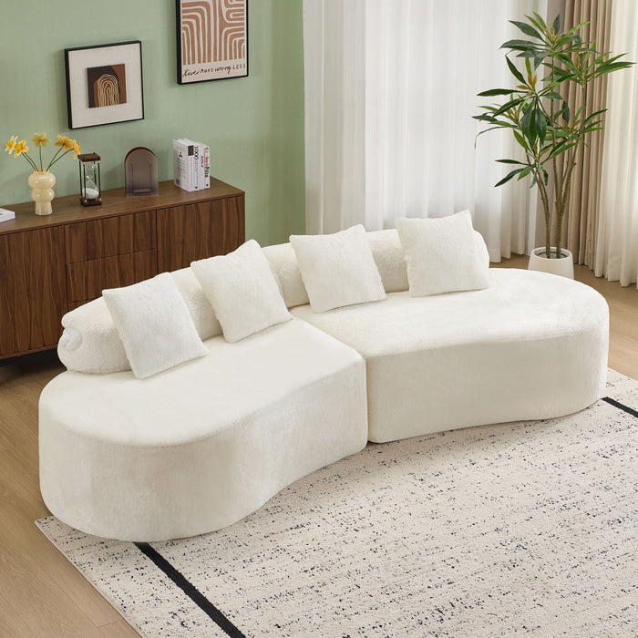 Modern Curved Sofa With Pillows