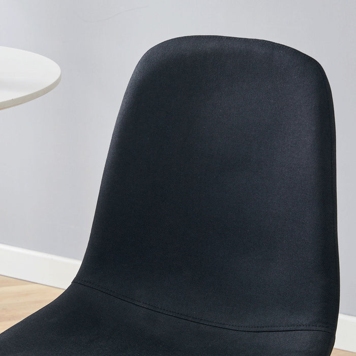 Luxury Simple Chair (Set of 4) Linen Cotton High Resilience Dining Chair With Metal en Legs - Black / Gold