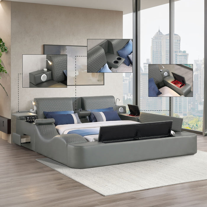 Zoya - Smart Multifunctional Bed, Built In Bluetooth Speakers, USB Charging