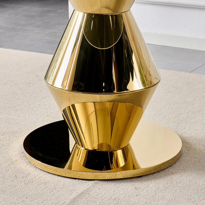 Round Dining Table - Gold
