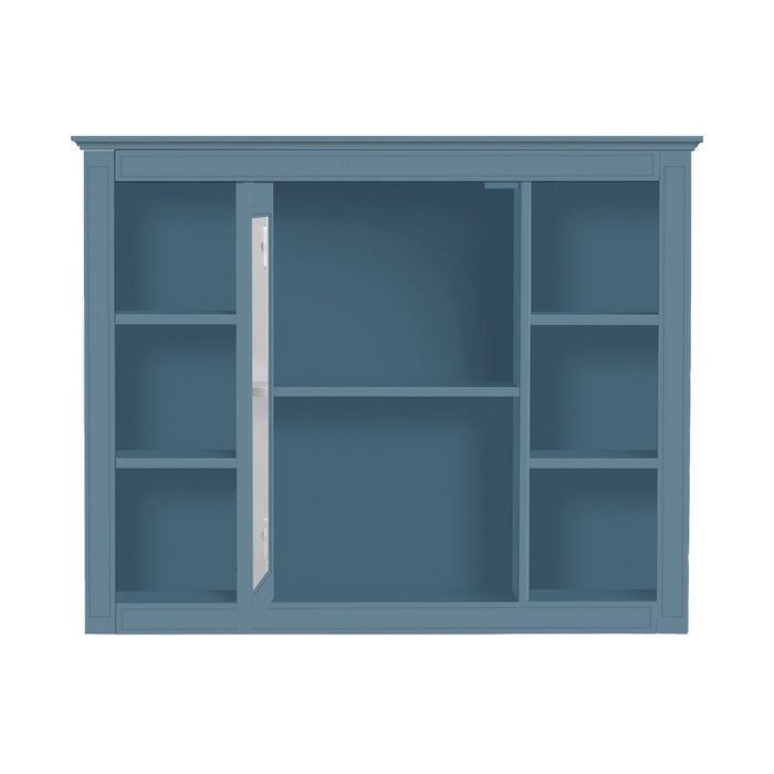 Wall Mounted Medicine Cabinet With Mirror, Storage Cabinet Featuring 6 Open Shelves And Adjustable Interior