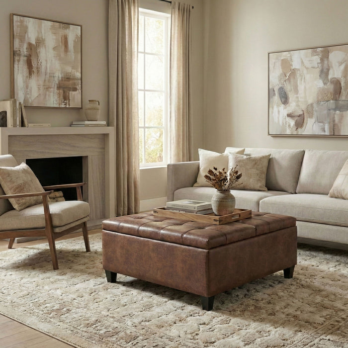Harrison - Upholstered Coffee Table Storage Ottoman