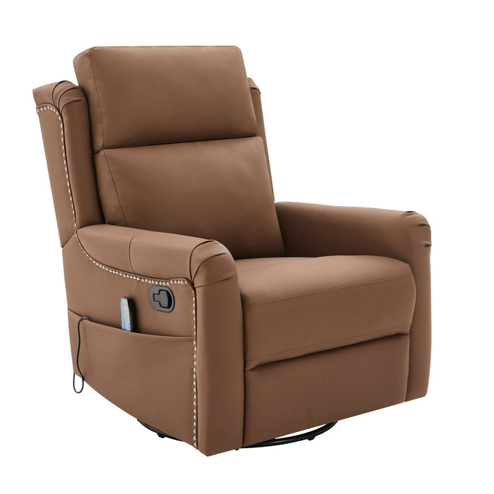 Manual Recliner Swivel Rocking Chair With 8 Point Massage And Heating