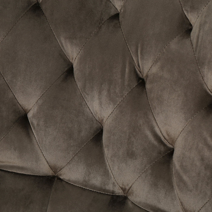 Elegant Velvet Club Chair With Handcrafted Details - Gray