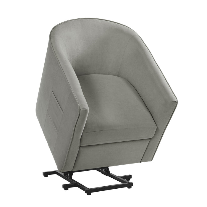 Power Lift Recliner Barrel Shape Reclining Chair With Footrest And Side Pocket