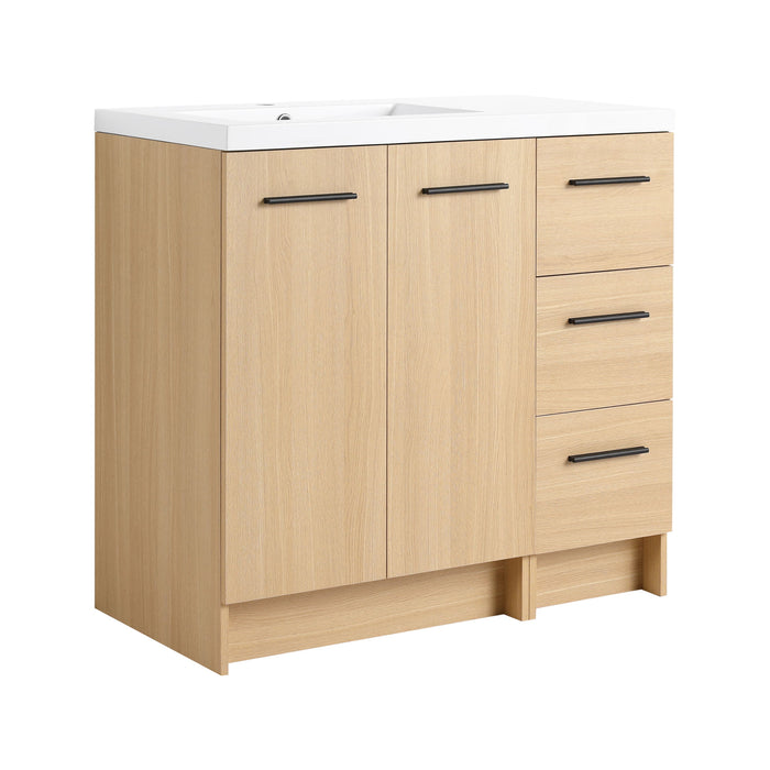 Wall Mounted Floating Bathroom Vanity With Sink, Door & Drawers Modular Cabinet