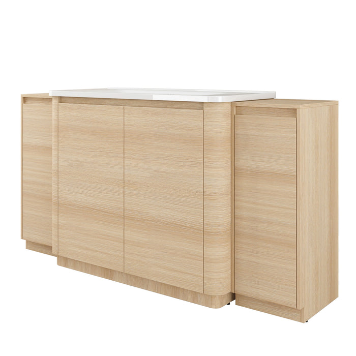Freestanding Bathroom Vanity With Sink, 2 Small Storage Cabinets, Soft Close Doors