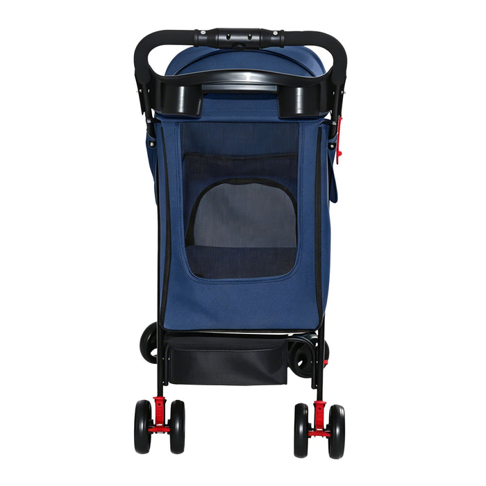 Foldable Pet Stroller For Small Dogs And Cats With Multi Functional Tray