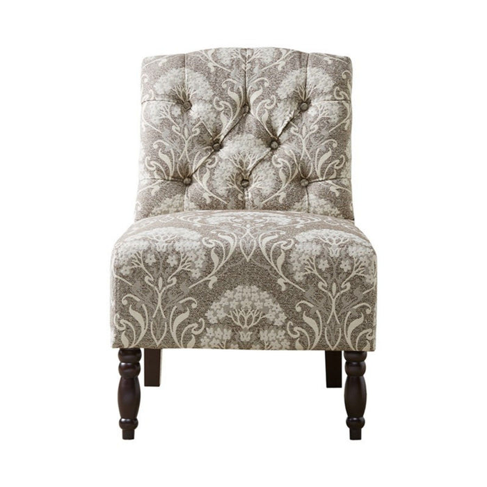 Vintage Tufted Armless Chair With Button Tufting - Taupe