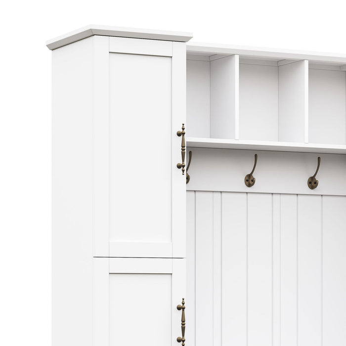 Hall Tree With 4 Side Cabinets