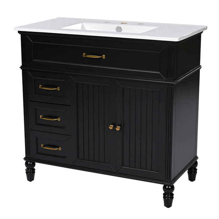 Bathroom Vanity With Sink, Freestanding Cabinet & Drawers