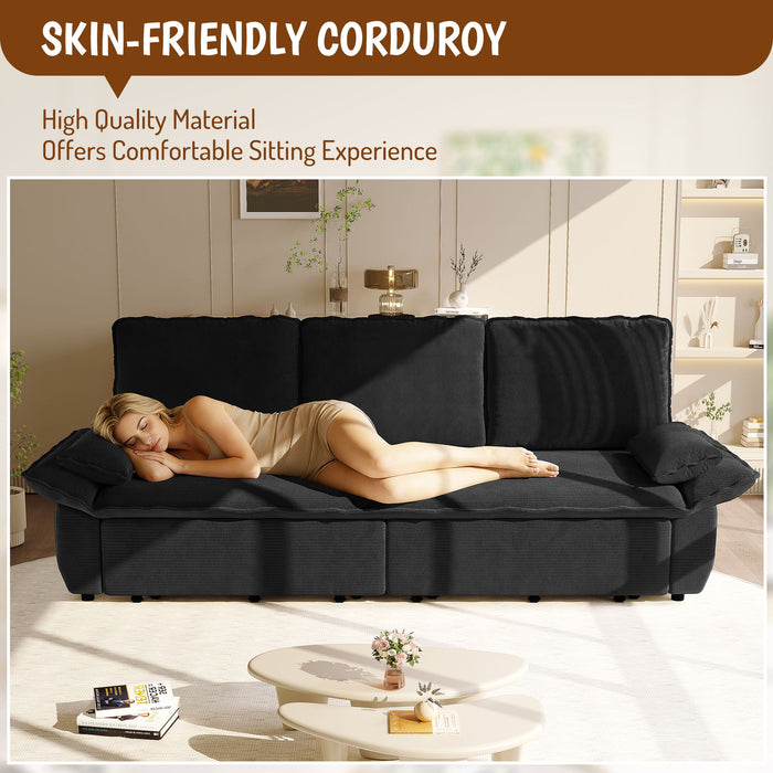King Size Pull Out Sofa Bed, 3 In 1 Convertible Multifunctional